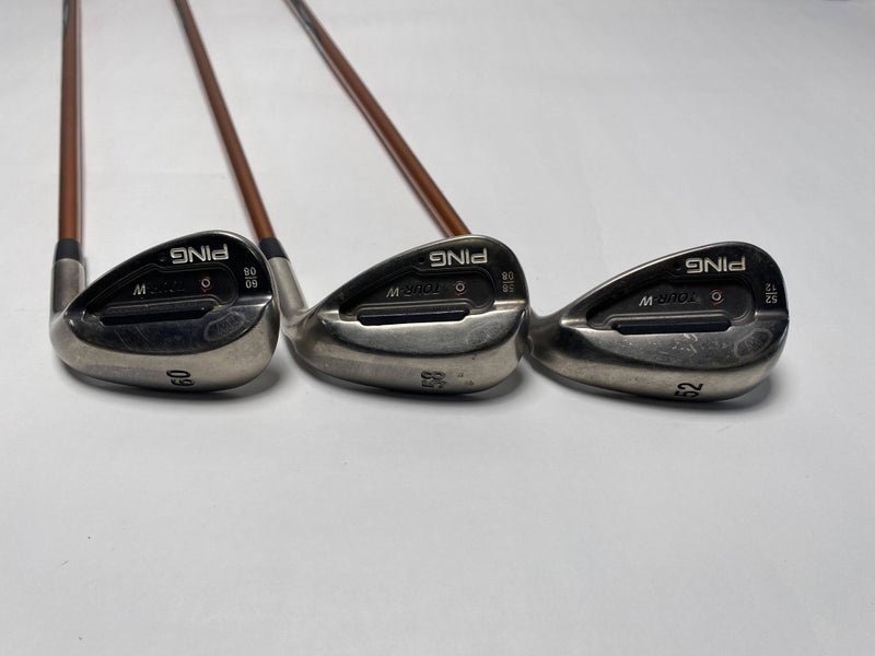 Ping Tour-W Brushed Silver Wedge Set 52* 12 | 58* 8 | 60* 8 TFC 129 I Mens RH