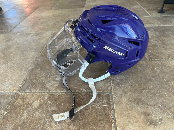 Medium Bauer Re-Akt 150 Helmet Purple with Bubble