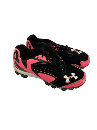 Used Under Armour LEADOFF BB/SB Cleats Black And Pink Junior 03 11692-S000138806