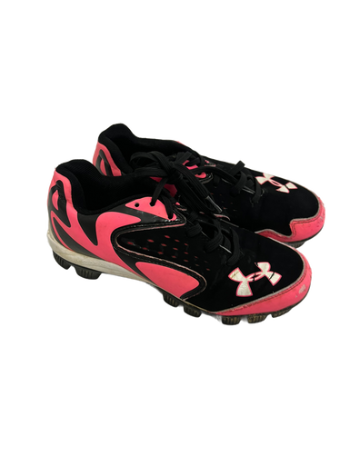 Used Under Armour LEADOFF BB/SB Cleats Black And Pink Junior 03 11692-S000138806