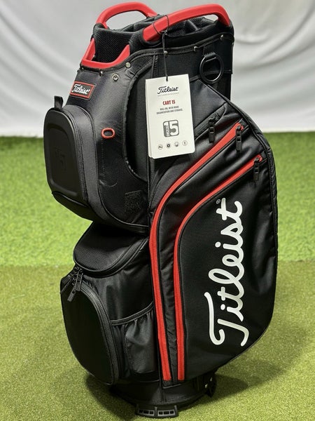 Titleist Cart 15 Golf Cart Bag - 15-Way Divider - Black/Black/Red NEW!