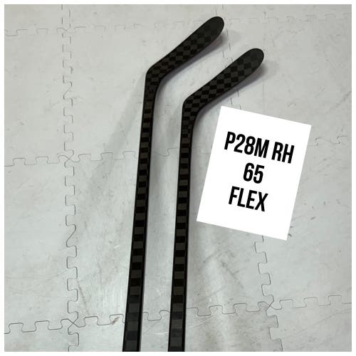Senior(2x)Right P28M 65 Flex 66” ProBlackStock™ Unbranded Blackouts Pro Stock Nexus Hockey Sticks