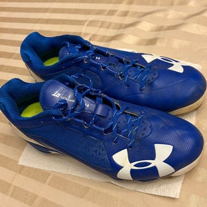 Blue Men's Size M 12.0 (W 13.0) Adult Under Armour Low Top Yard low Metal (Used)