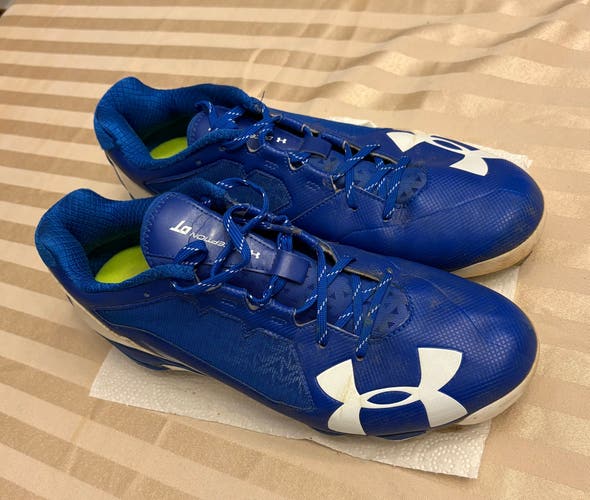 Blue Men's Size M 12.0 (W 13.0) Adult Under Armour Low Top Yard low Metal (Used)