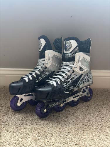 Used 10D Mission Inhaler FZ-1 Roller Hockey Skates