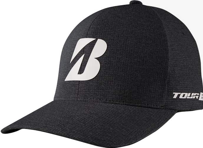 NEW Bridgestone Golf Tour B Delta Mlange Charcoal Fitted L/XL Golf Hat/Cap