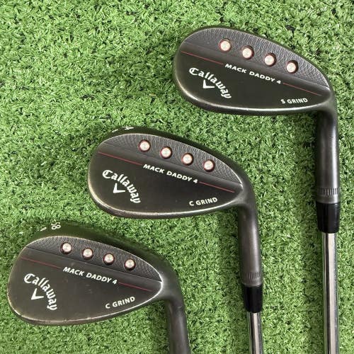 Callaway Mack Daddy 4 Black Wedge Set 50 54 58 Gap Sand Lob Tour Issue S200