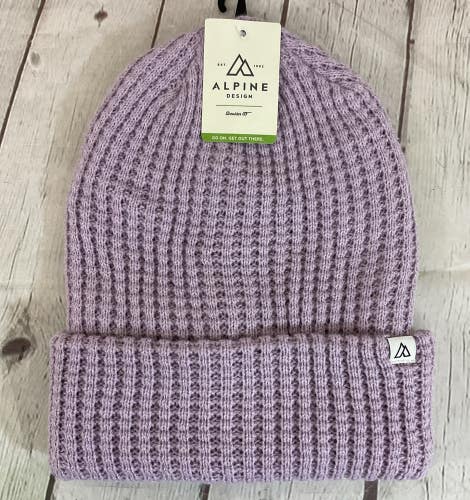 Alpine Design ADWA3000 Women's Acrylic Slouchy Waffle Beanie Light Purple OSFM