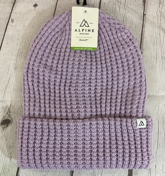 Alpine Design ADWA3000 Women's Acrylic Slouchy Waffle Beanie Light Purple OSFM