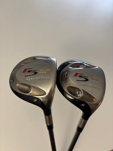 TaylorMade R5 3 & 5 Woods Set, Stiff Flex Right Hand