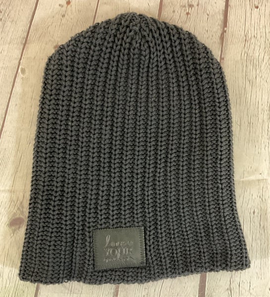 Love Your Melon BLBEA096 Girl's 100% Cotton Beanie Black OSFA