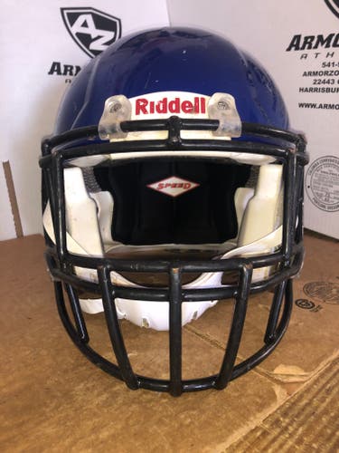 USED RIDDELL SPEED ADULT HELMET - LARGE - ROYAL BLUE METALLIC