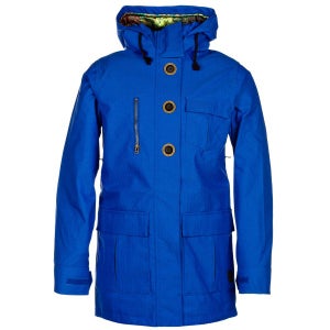 L1TA Audrey Insulated Snowboard Jacket Women's Small Sapphire Herringbone Blue