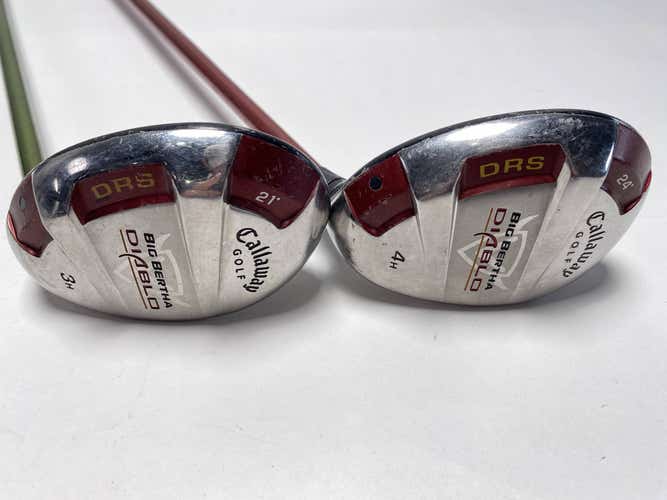 Callaway Big Bertha Diablo 3 & 4 Hybrid Set 21* 24* Aldila NV 75s Stiff Mens RH