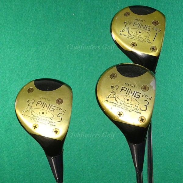 Ping Eye 2 Laminated 1, 3 & 5 Woods Karsten ZZ-Lite & KT Steel Stiff SET OF 3