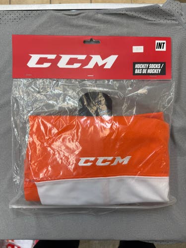 CCM Orange/White Hockey Socks - INT