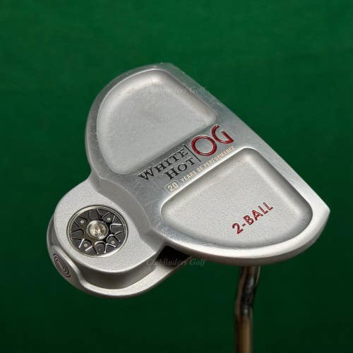 Odyssey White Hot OG 2-Ball Double-Bend 33.5" Putter Golf Club w/ Stroke Lab Red