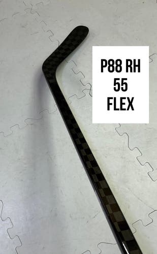 Intermediate(1x)Right P88 55 Flex 63” PROBLACKSTOCK Pro Black Out Unbranded Pro Stock Hockey Sticks
