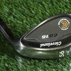CLEVELAND CG16 TOUR SAND WEDGE TRACTION STEEL WEDGE FLEX RH 56 14 BLACK PEARL