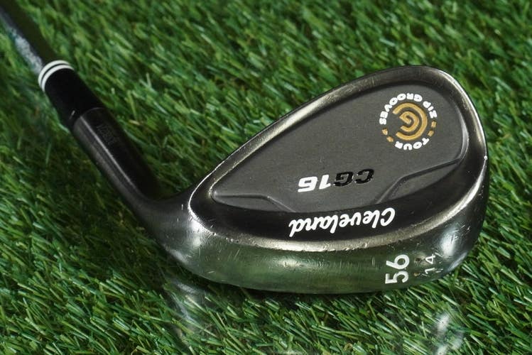 CLEVELAND CG16 TOUR SAND WEDGE TRACTION STEEL WEDGE FLEX RH 56 14 BLACK PEARL