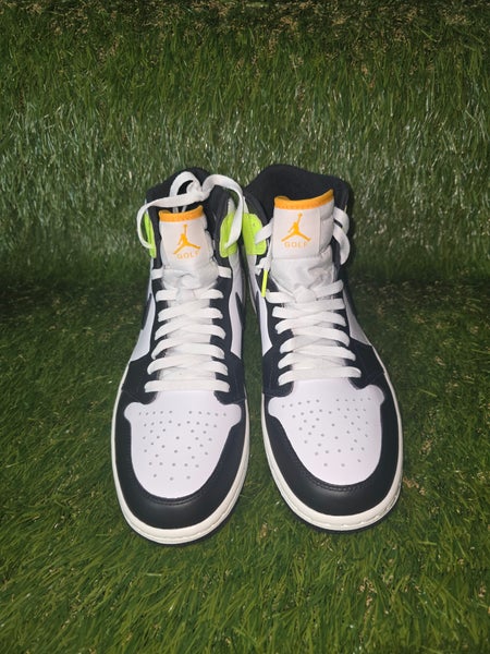 Jordan 1 Retro High Golf White University Gold Volt Black