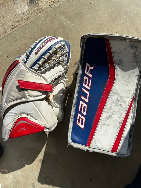 Bauer Reactor 7000 Regular  Goalie Glove And Blocker (Used)