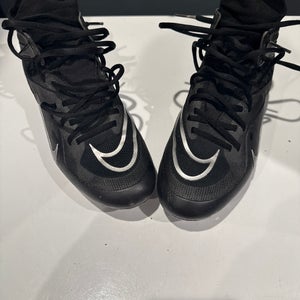 Black Men's Size M 9.0 (W 10.0) Adult Nike High Top Huarache Molded Cleats (Used)