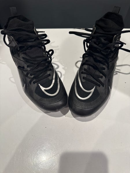 Black Men's Size M 9.0 (W 10.0) Adult Nike High Top Huarache Molded Cleats (Used)