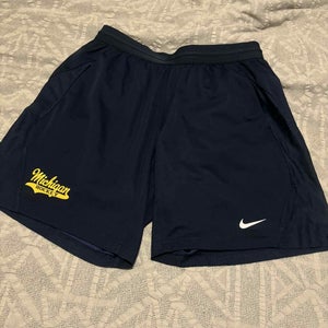 Michigan Wolverines NCAA Hockey Nike Dri Fit Gym Shorts, Size Adult Large