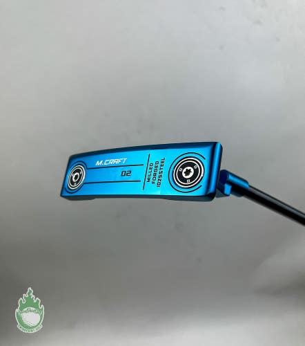 Used RH Mizuno M Craft OMOI 02 Blue Ion Forged 35" Putter Steel Golf Club