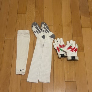 Medium Nike Gloves, Socks, and Sleeve