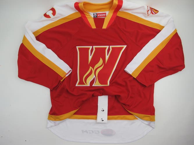 Calgary Wranglers AHL Game Jersey Hockey Size 56 CCM Pro Stock Sample Flames