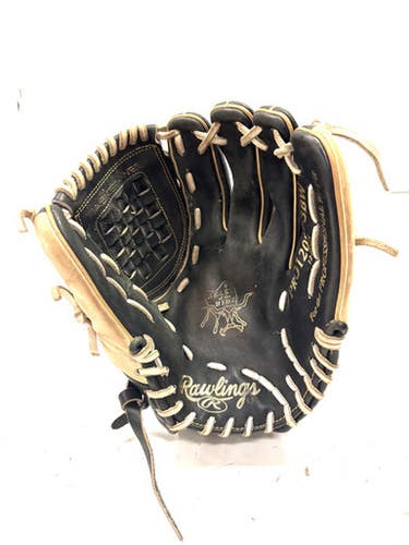 Used Rawlings HOH PRO120SB-3BW BB/SB Glove RH Throw Black 12" 11860-S000294406