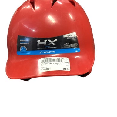 Used Champro HX T BALL Batting Helmet No Mask Red XS/S 11479-S000398865