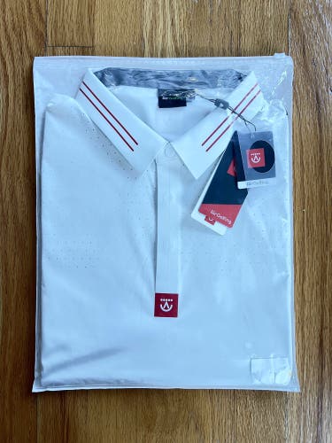 Air Golfing white polo shirt men's XXL. wz tags. Stretchy.
