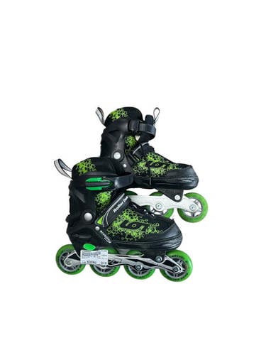 Used RollerDerby ADJ 2-5 Junior Rec Fitness Skates Green Adjustable 11833-S000164651
