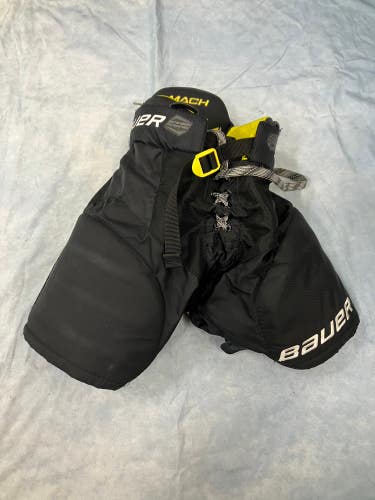 Black Youth Small Bauer Mach Hockey Pants (Used)