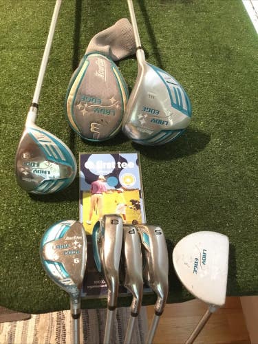 Tour Edge Lady Edge Set (Driver, 3W, 6H, 8i, PW, SW, Putter) Graphite Shafts