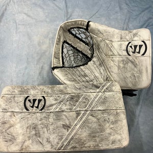 White Intermediate Warrior Ritual G5 Goalie Gloves & Blockers Full Right (Used)