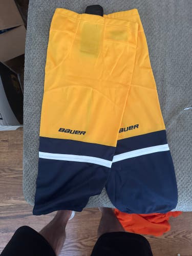 Yellow Large Senior Bauer Socks Pro Stock (New)