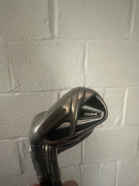Men's TaylorMade Iron Set P-6 SIM MAX Left Hand Stiff Flex Steel Shaft (Used)