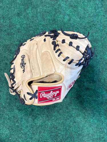 Blonde Rawlings Gold Glove Elite RH Catcher's Baseball Glove 32" (Used)