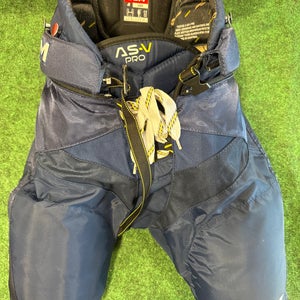 Navy Blue CCM Tacks AS-V Pro Hockey Pants (Used) | Junior Large