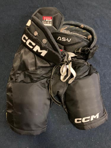 Black Junior Medium CCM Tacks AS-V Hockey Pants (Used)
