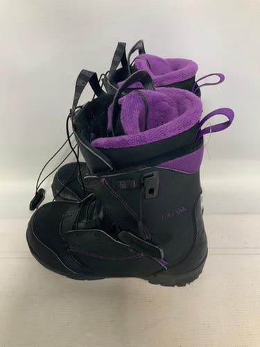 Used Salomon PEARL Womens Snowboard Boots Black Senior 9.5 11823-S000032898