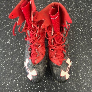 Used Under Armour LAX Cleats Mens Black And Red Senior 13 11849-S000029663