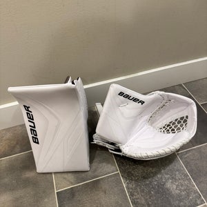 Bauer Vapor Flylite Senior Goalie Blocker - All White - Regular Hand
