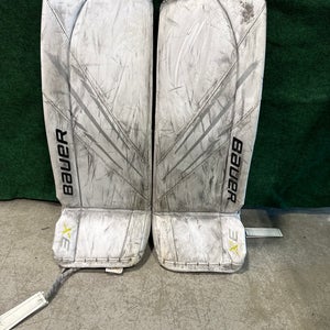 White Bauer Vapor 3X Goalie Leg Pads (Used) | Int Small (30+)