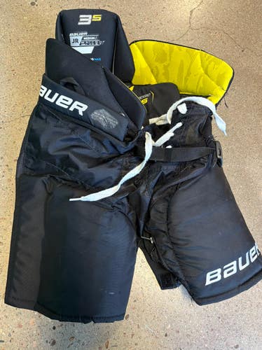 Black Junior Medium Bauer Supreme 3S Hockey Pants (Used)