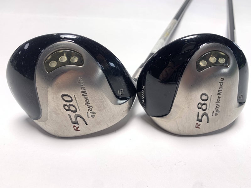 TaylorMade R580 3 & 5 Fairway Wood Set 15* 18* MAS2 Ultralite 60g Regular LH